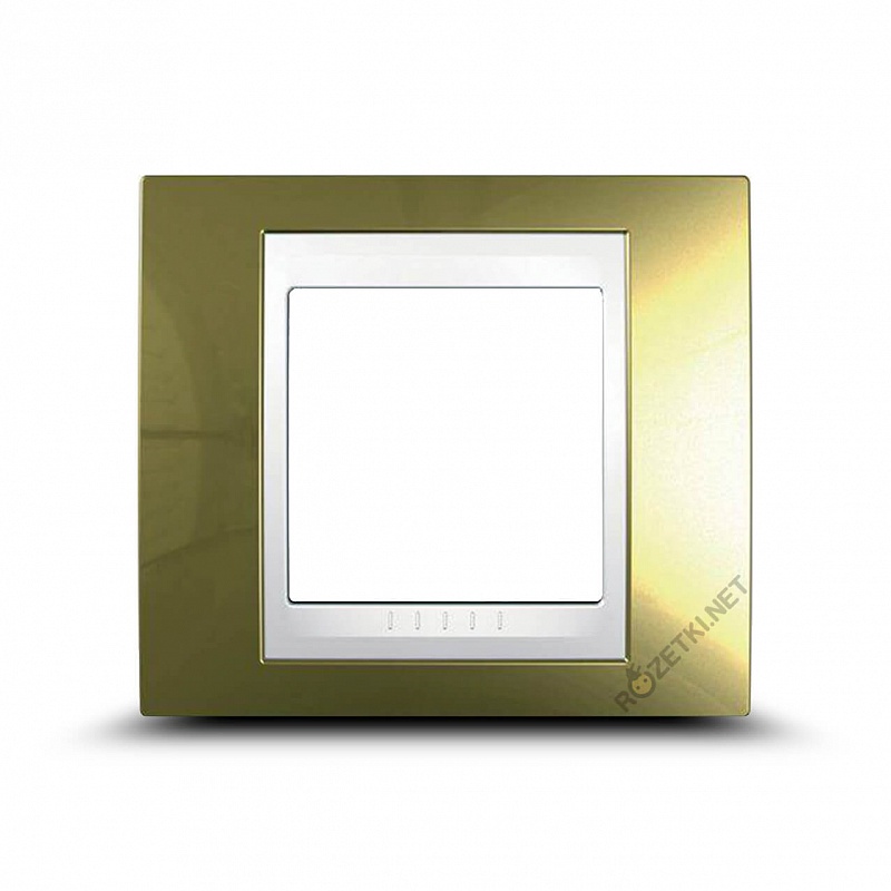 Schneider-Electric Unica Хамелеон Золото/Белый Рамка 1-ая