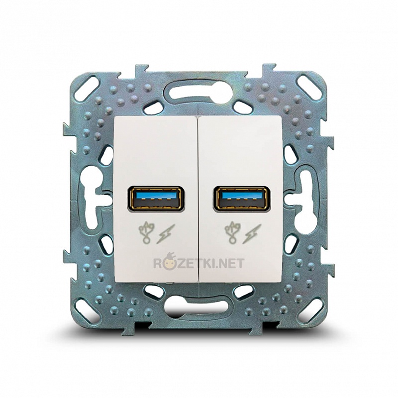 Schneider-Electric Unica Розетка USB, двойная, Белый